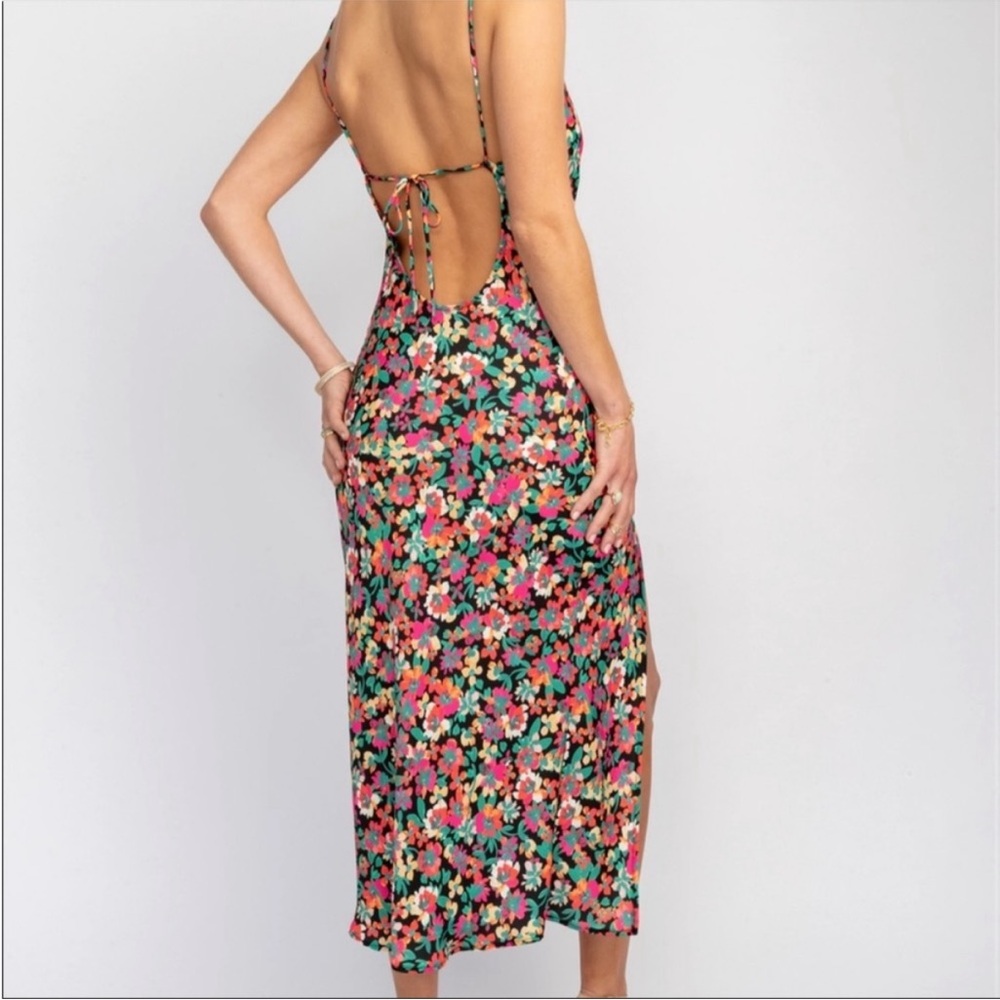 Resa Madison slip dress in Casablanca cowl neck open back midi medium - Picture 3 of 10